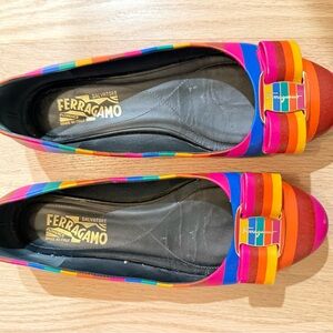 Salvatore Ferragamo Women's Rainbow Striped Flats
